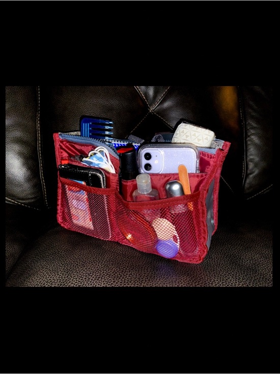 None Handbags - Y2K Nylon Purse Insert ORGANIZER |+ pockets/zippers | red or black